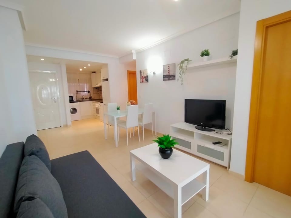 Living room, kitchen