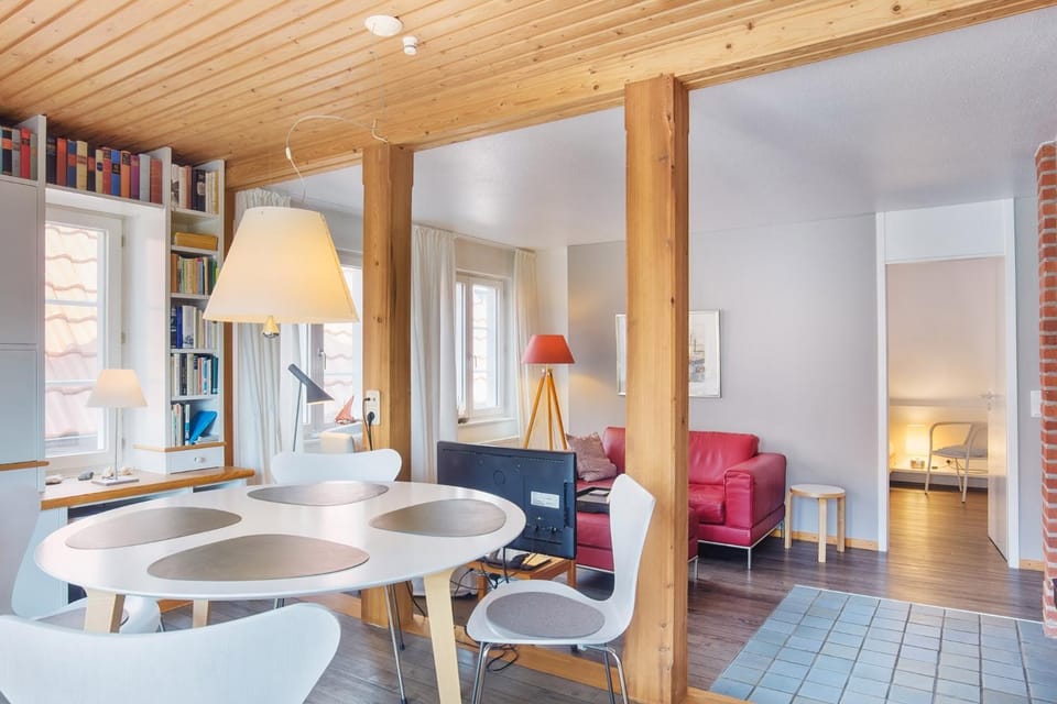 Library, Living room, Seating area, Dining area