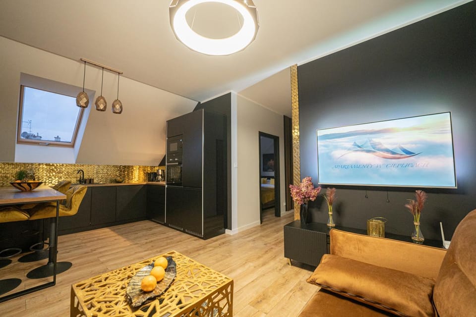 Living room, kitchen