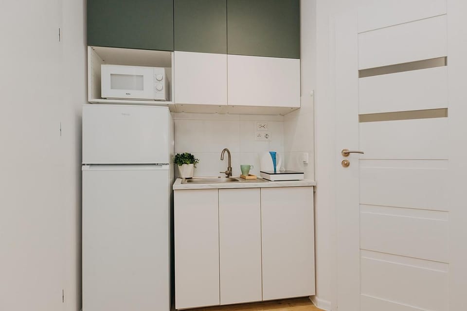 Coffee/tea facilities, Kitchen or kitchenette, Photo of the whole room, microwave, stove