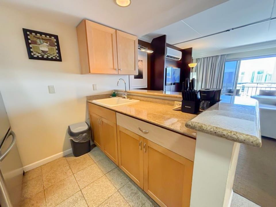 Kitchen or kitchenette, oven