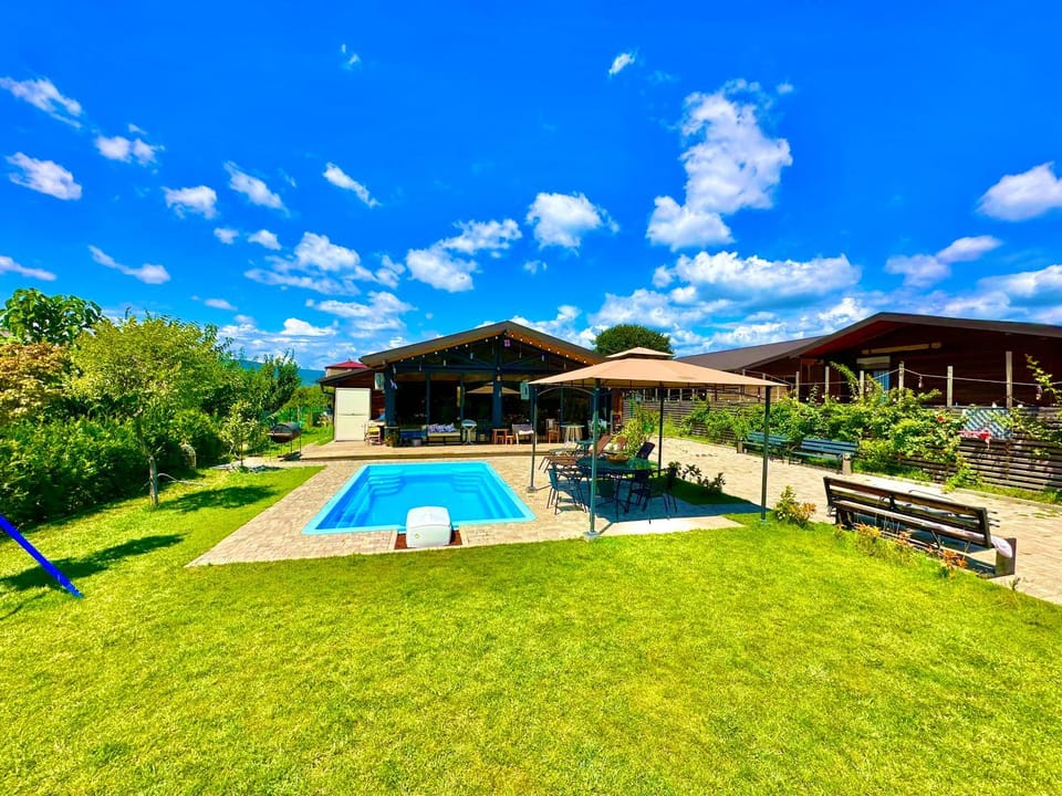 Natural landscape, Garden, Swimming pool