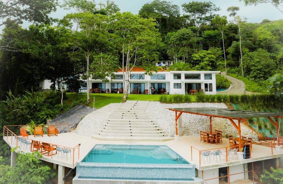 Property building, Day, Natural landscape, Garden, Garden view, Pool view, Swimming pool, sunbed