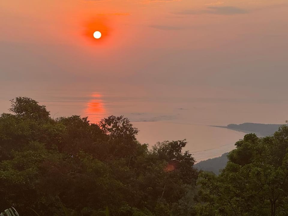 Natural landscape, Mountain view, Sea view, Sunset
