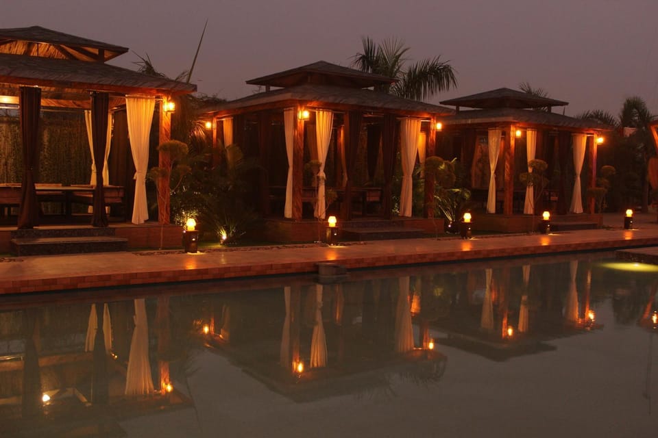 Property building, Night, Pool view
