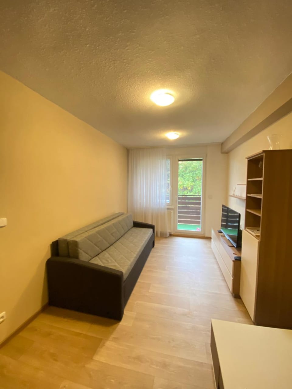 Bed, Living room, Seating area