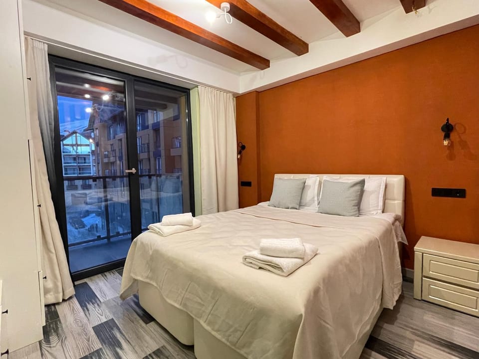 Bed, Photo of the whole room, Bedroom, towels, wardrobe