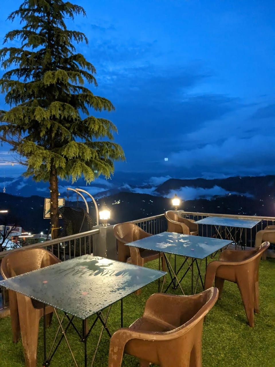Patio, Natural landscape, Dining area, Mountain view