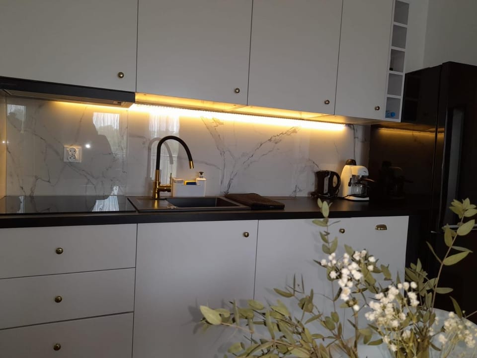 Coffee/tea facilities, Kitchen or kitchenette, stove