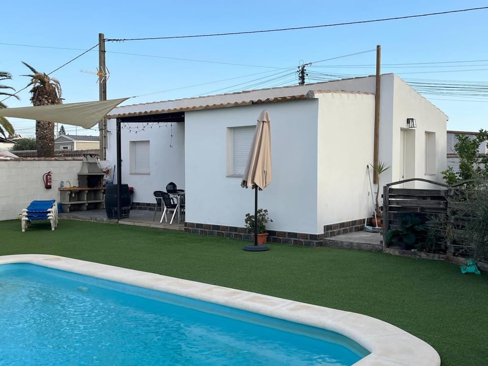 Property building, Living room, Swimming pool