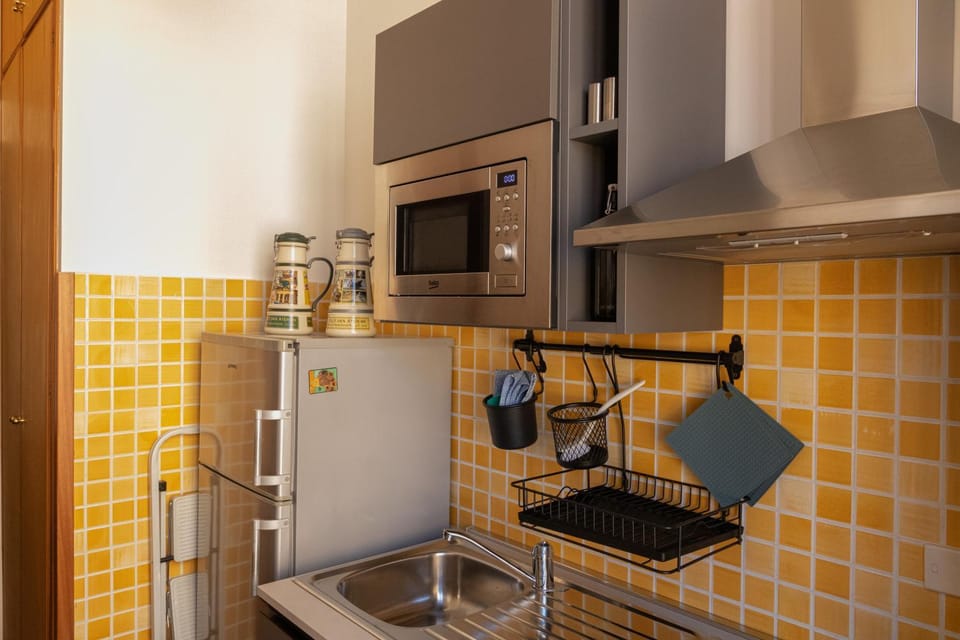 Kitchen or kitchenette, dishwasher, stove, toaster