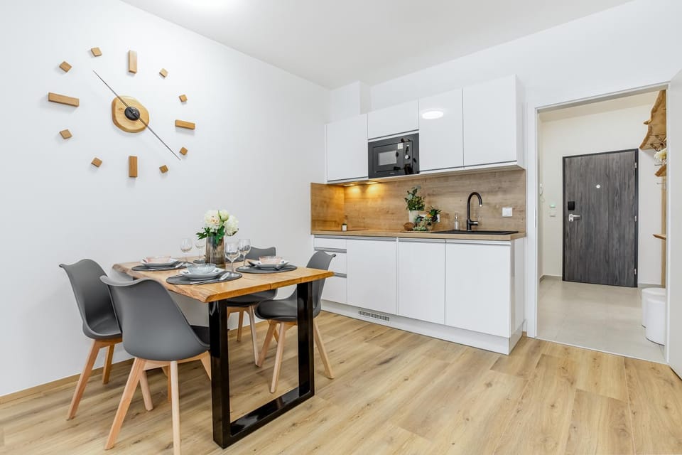 Kitchen or kitchenette, minibar, stove