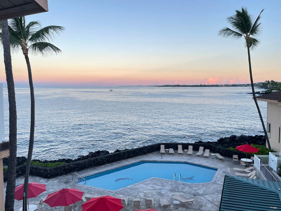 Patio, Pool view, Sea view, Swimming pool, Sunrise