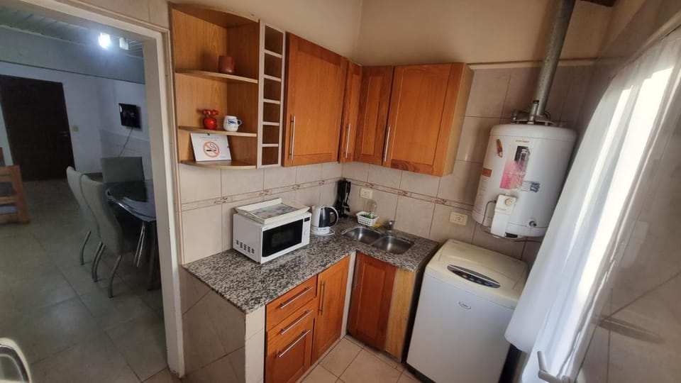 Kitchen or kitchenette, microwave
