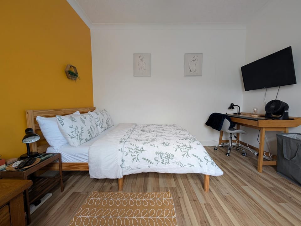 R1 - Quiet Double Room - City & Beach Access, WIFI, Free Parking, Bus Stop 50ft From House - Self Catering Bed and Breakfast in Swansea