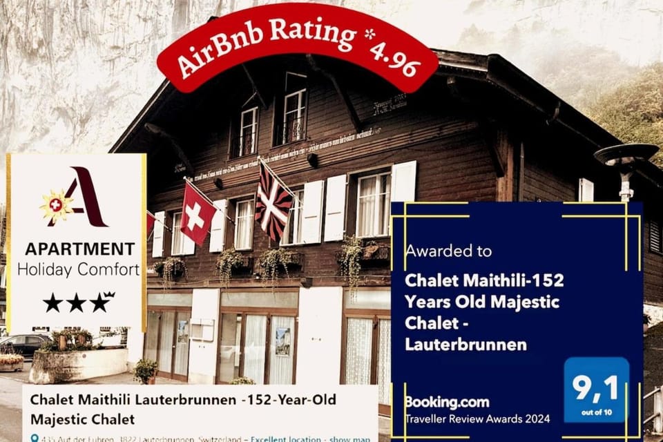 Chalet Maithili Lauterbrunnen -152-Year-Old Majestic Chalet Chalet in Lauterbrunnen