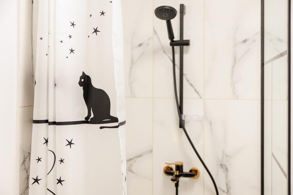 Shower, Bathroom, Decorative detail, Pets