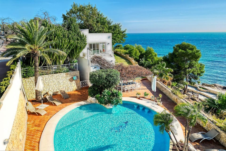 Property building, Living room, Swimming pool