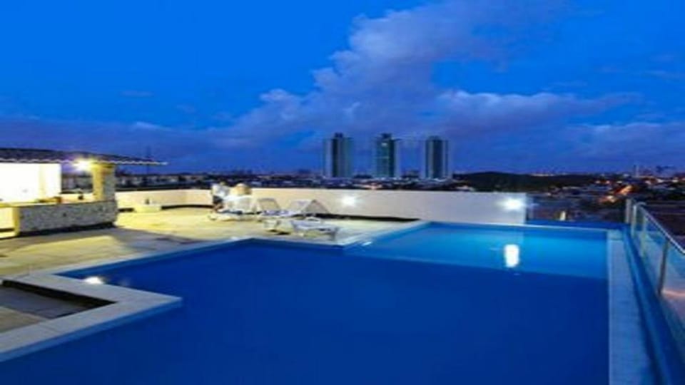 Night, Pool view, Swimming pool