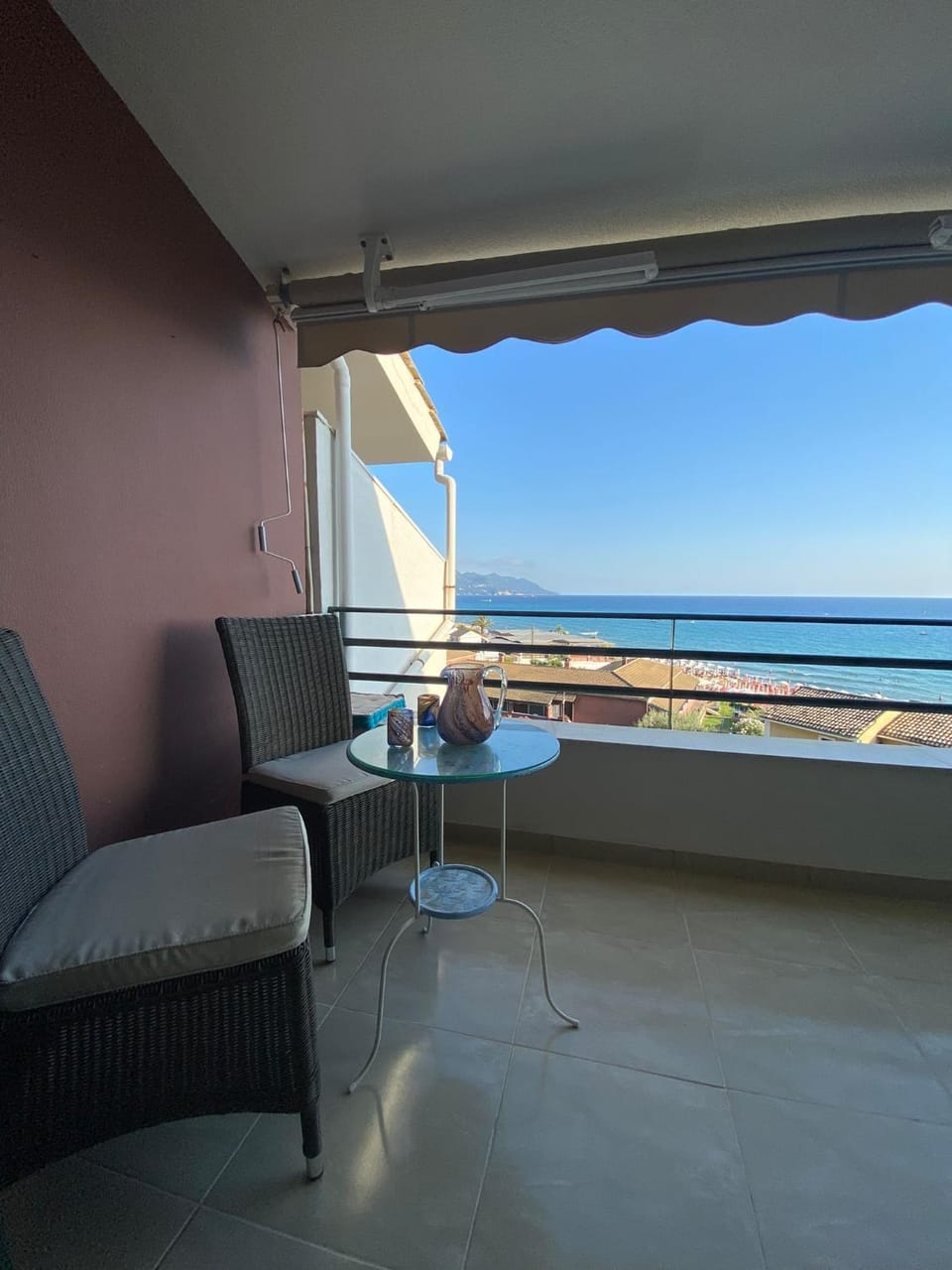 Balcony/Terrace, Seating area, Sea view, Sunset