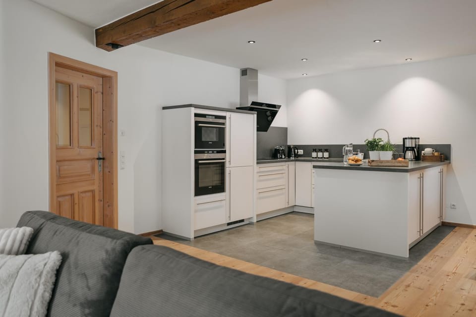 Kitchen or kitchenette, dishwasher, stove