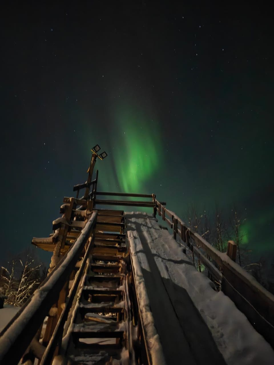 Night, Natural landscape, Winter
