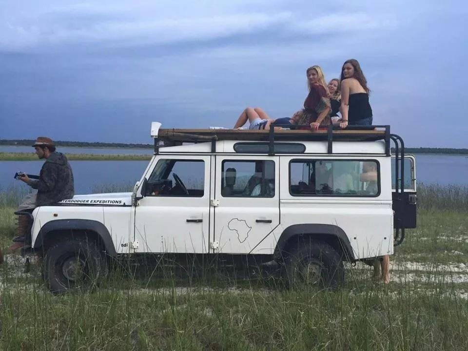 Natural landscape, group of guests