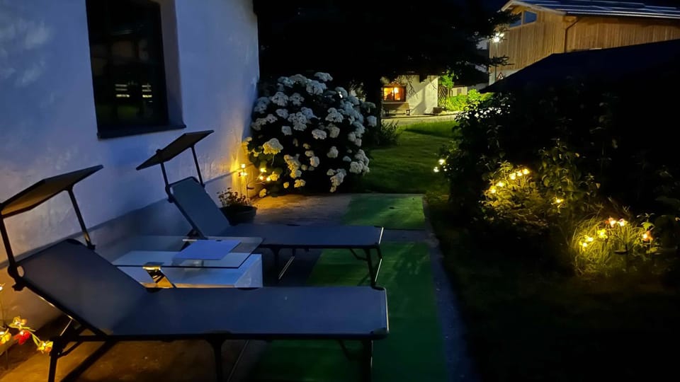 Night, Garden, Seating area