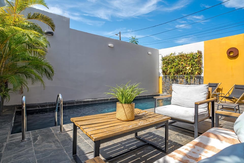 Patio, Living room, Pool view, sunbed