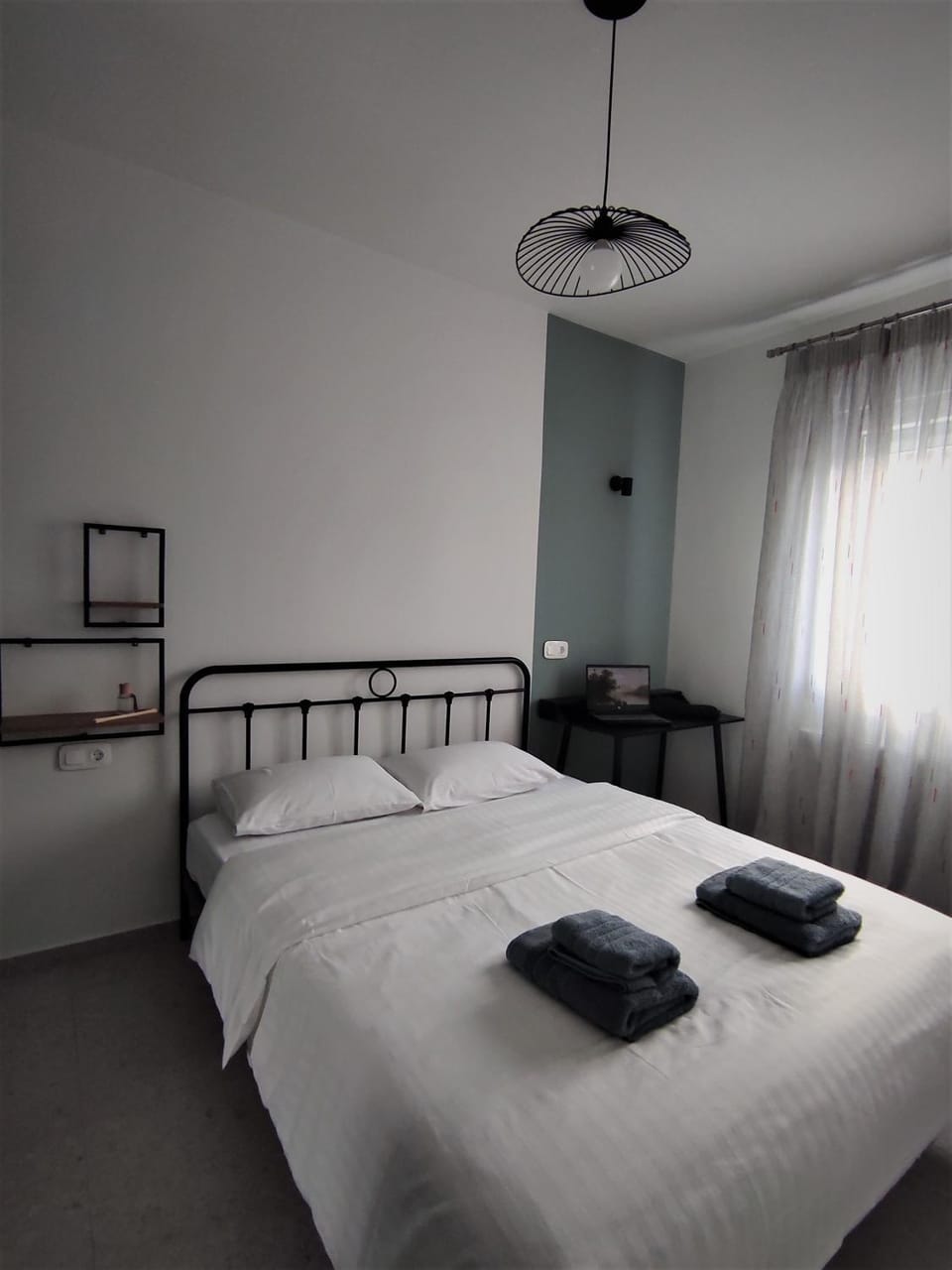 Bed, Bedroom, towels, wardrobe