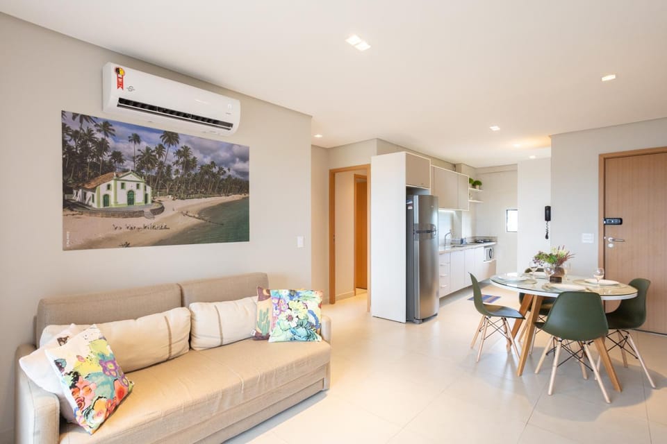 Kitchen or kitchenette, Living room, Seating area, Dining area, air conditioner
