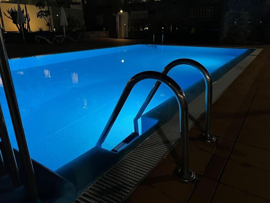 Night, Pool view, Swimming pool