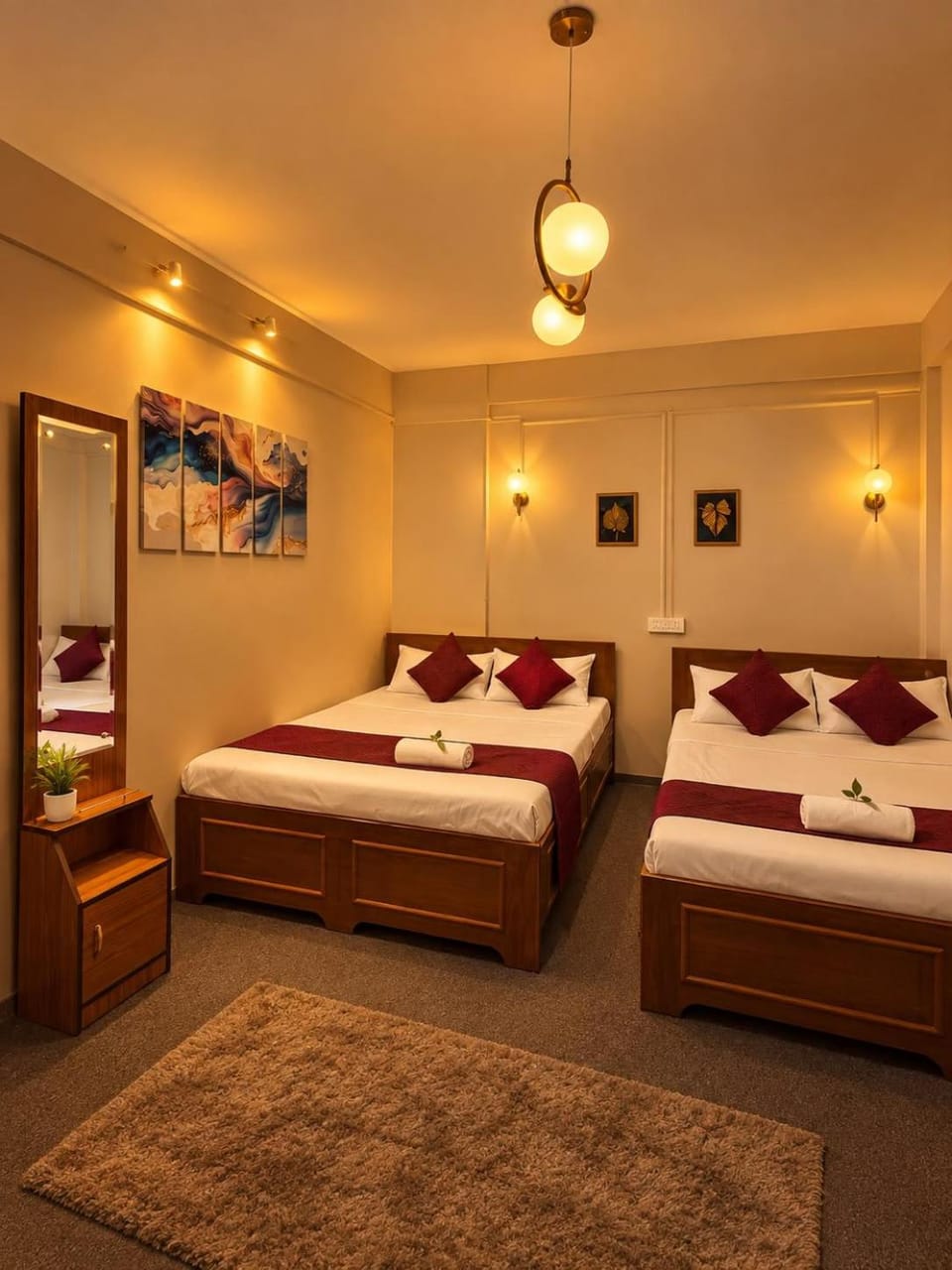 Bed, Photo of the whole room, Bedroom, towels