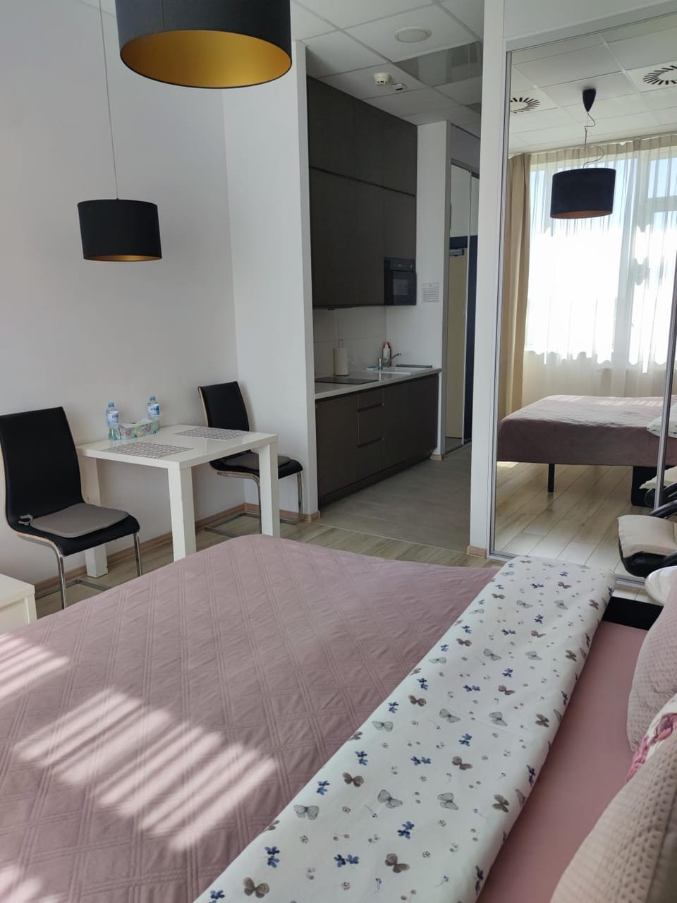 Bed, Kitchen or kitchenette, Photo of the whole room, Dining area