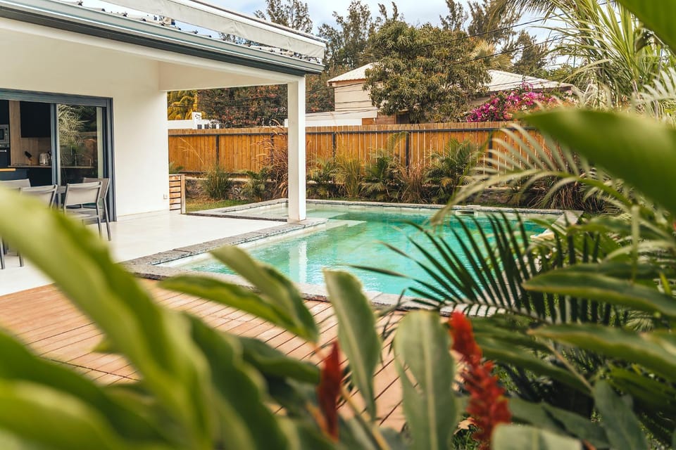 Property building, Patio, Day, Garden, Garden view, Pool view, Swimming pool