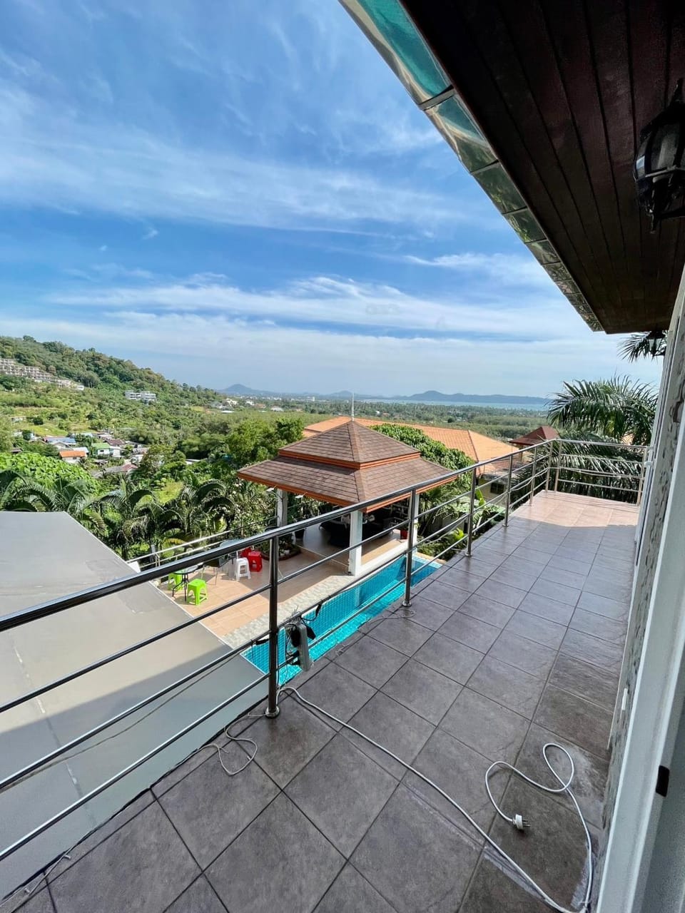 Day, Natural landscape, View (from property/room), Balcony/Terrace, Mountain view, Pool view, Sea view, Swimming pool, sunbed