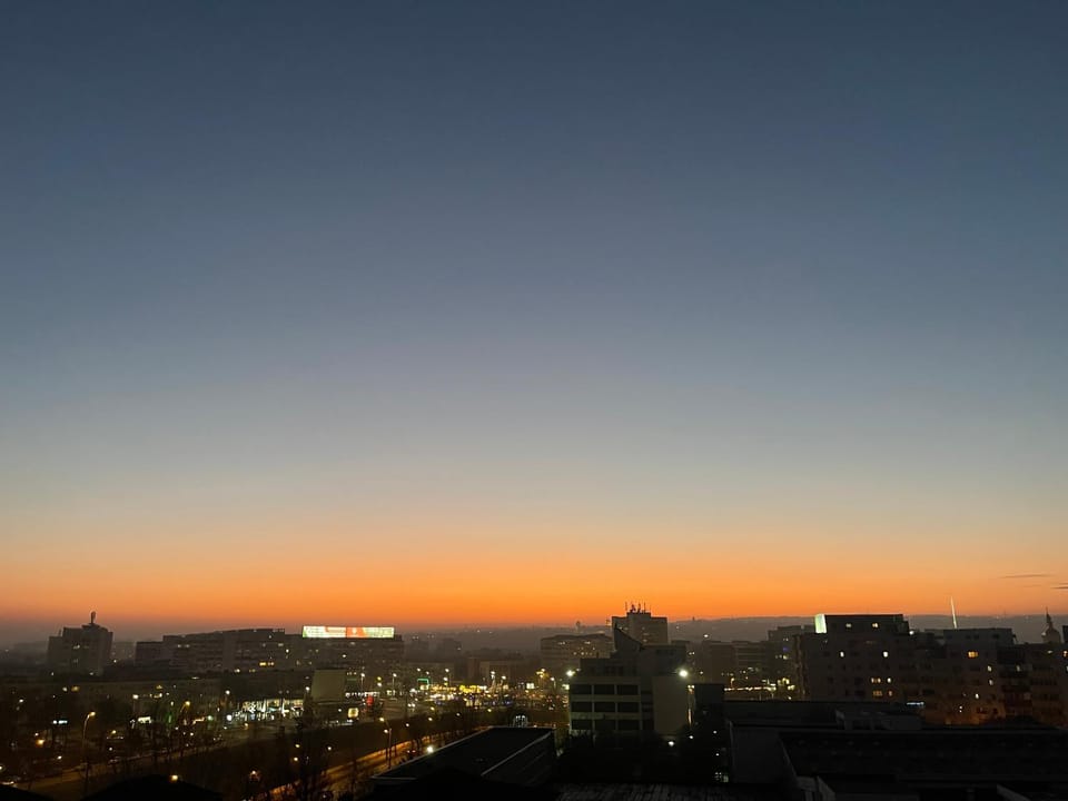 Bird's eye view, City view, Sunset