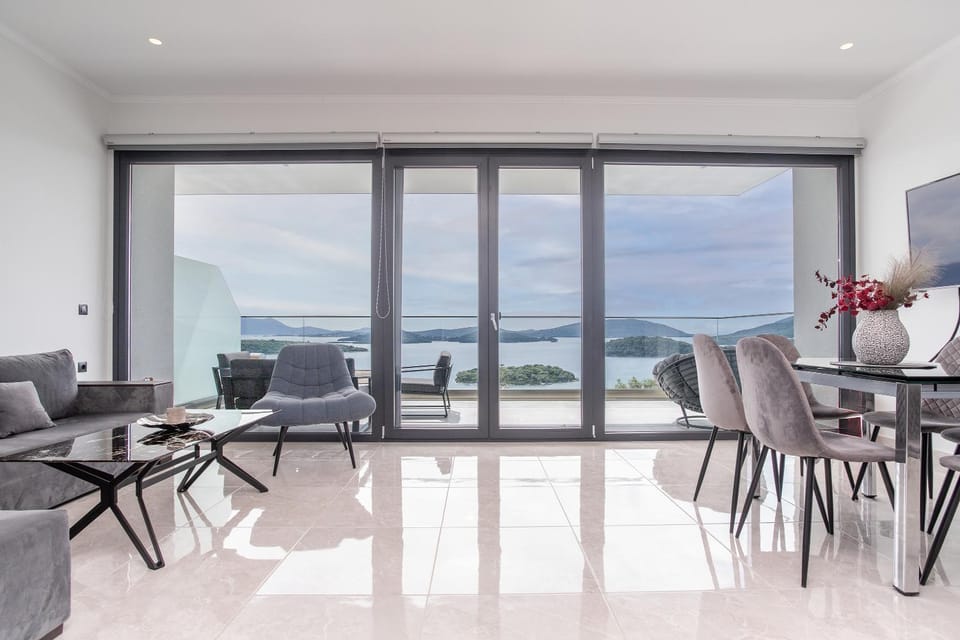 Living room, Seating area, Sea view