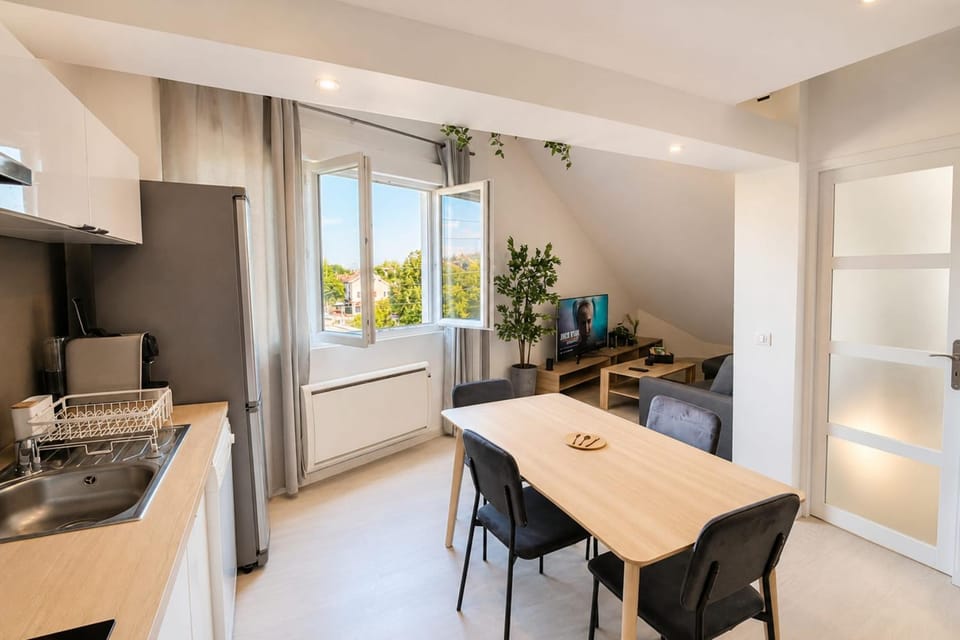Loft avec Mezzanine - Vue Loing - Commerces à pied Apartment in Île-de-France