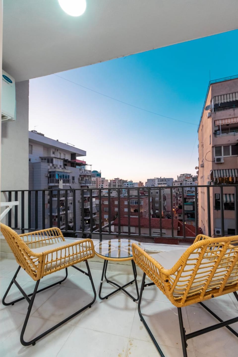 Property building, View (from property/room), Balcony/Terrace, Living room, Seating area