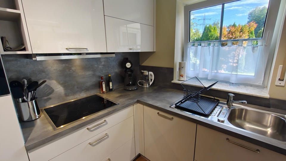 Kitchen or kitchenette, stove, kitchen