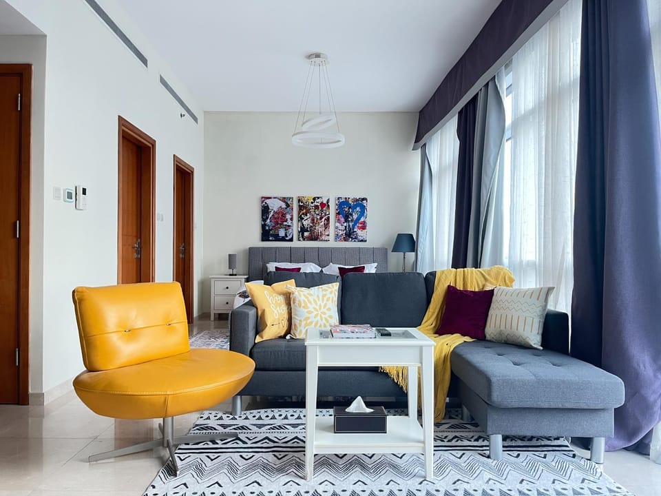 Seating area, City view
