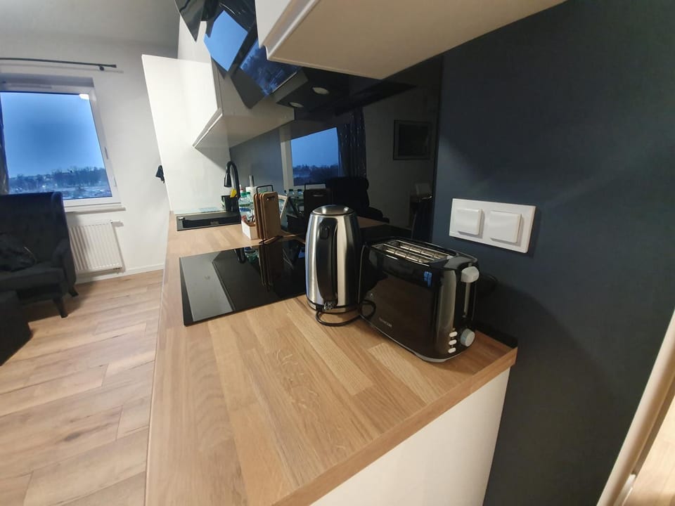 Kitchen or kitchenette, toaster