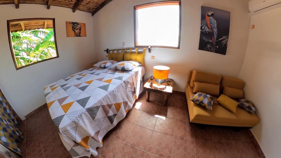 Bed, Seating area, Bedroom