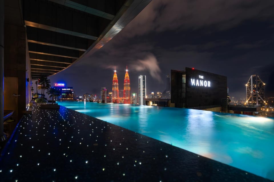 Night, City view, Landmark view, Swimming pool