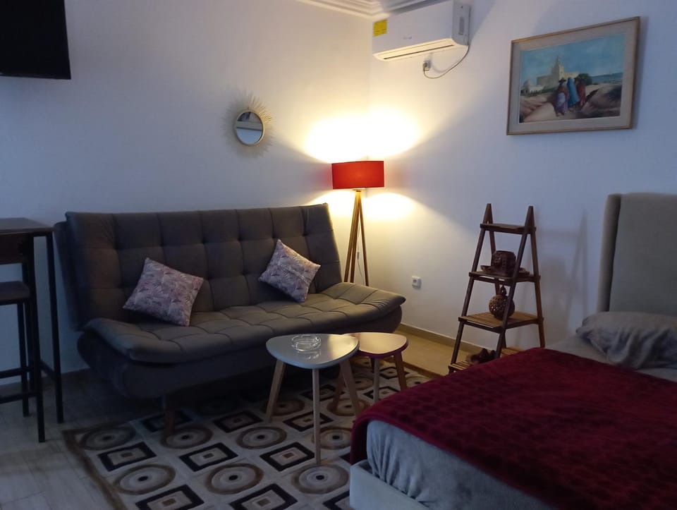 Bed, Living room, Photo of the whole room, Seating area, Bedroom, air conditioner