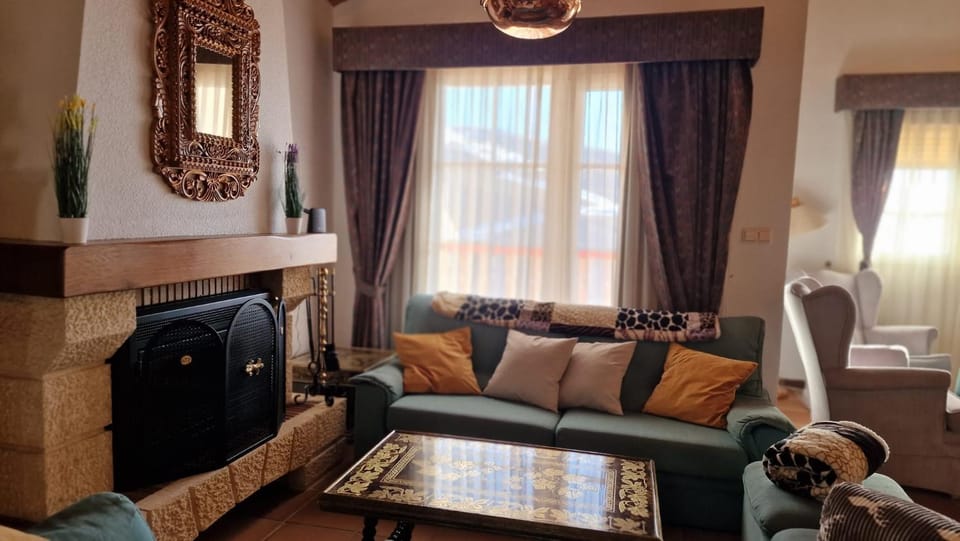 Living room, fireplace