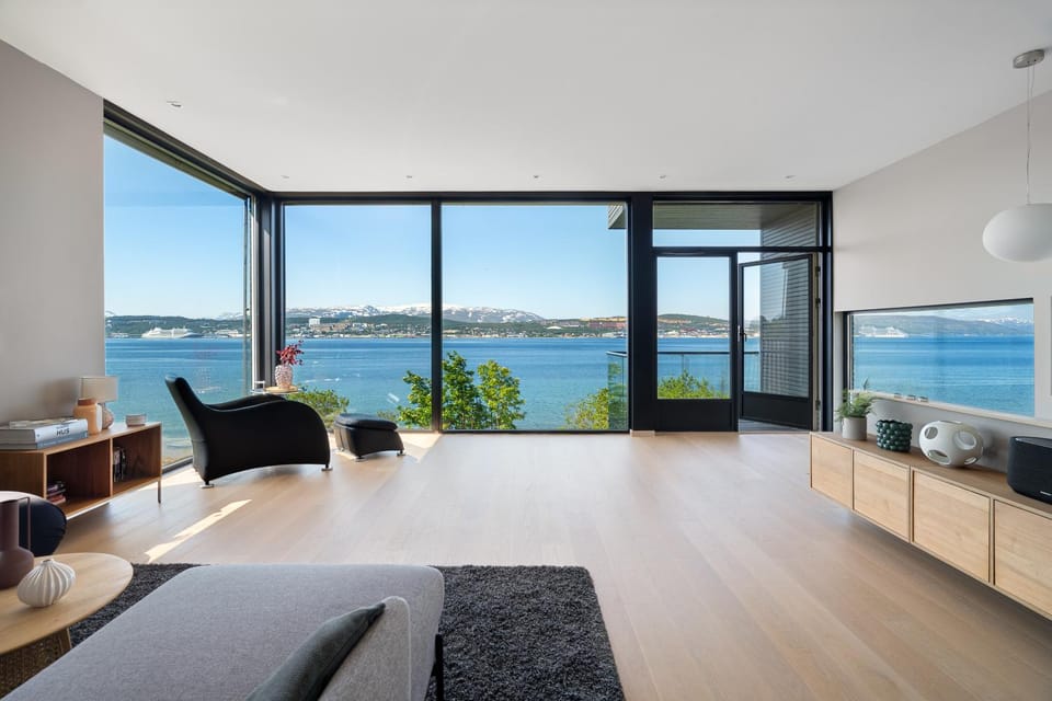 Living room, Seating area, Sea view