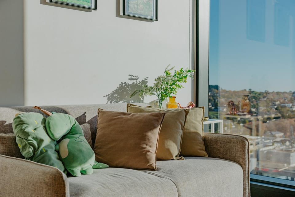Living room, Seating area, City view
