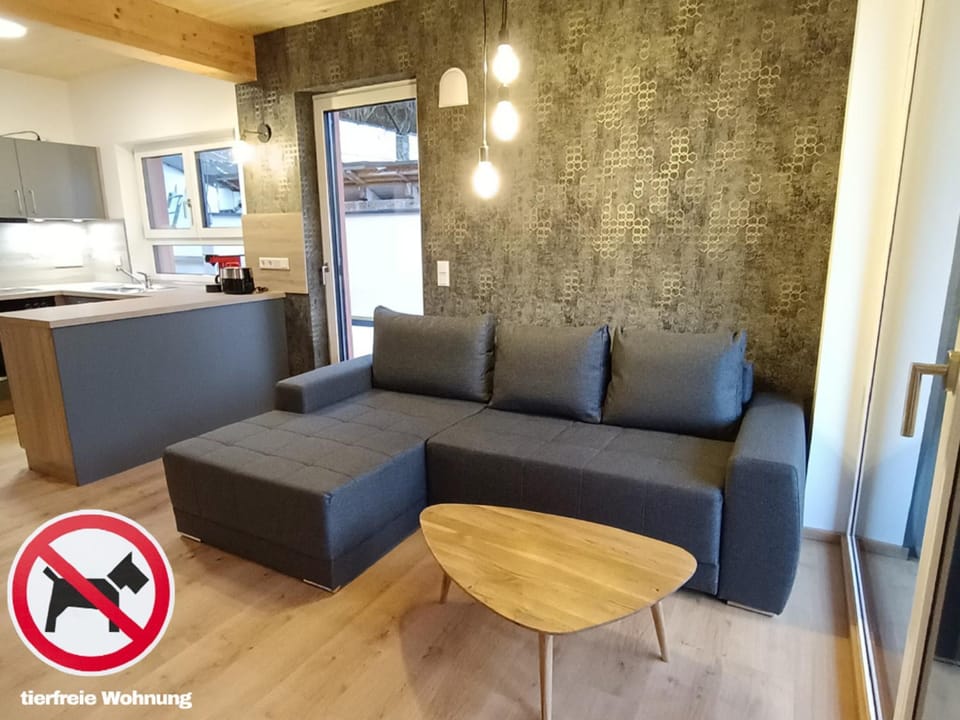 Kitchen or kitchenette, Living room, Seating area